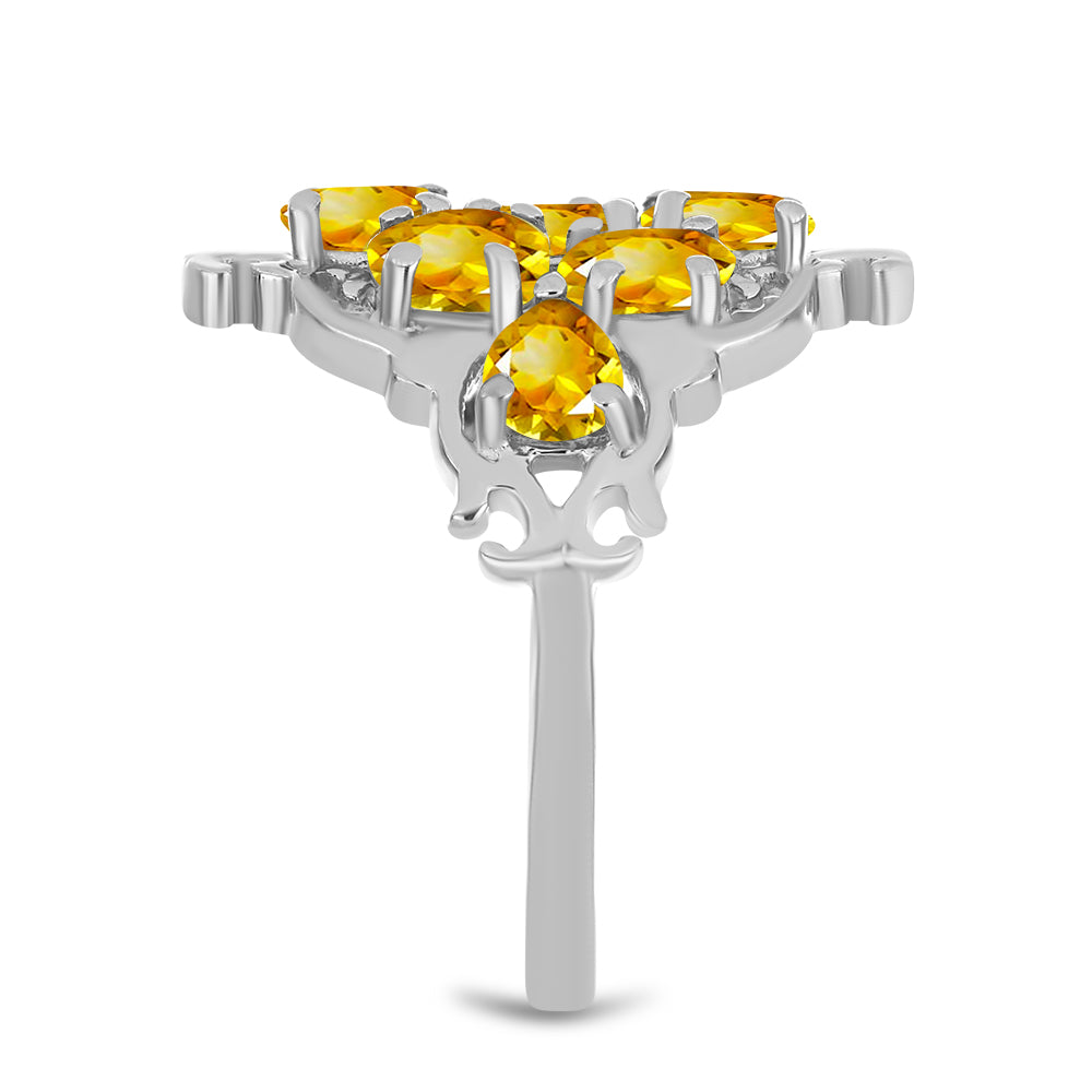 Anel de Prata com Citrino de Ural  Contraste: Cabeca de Veado (800) 4 