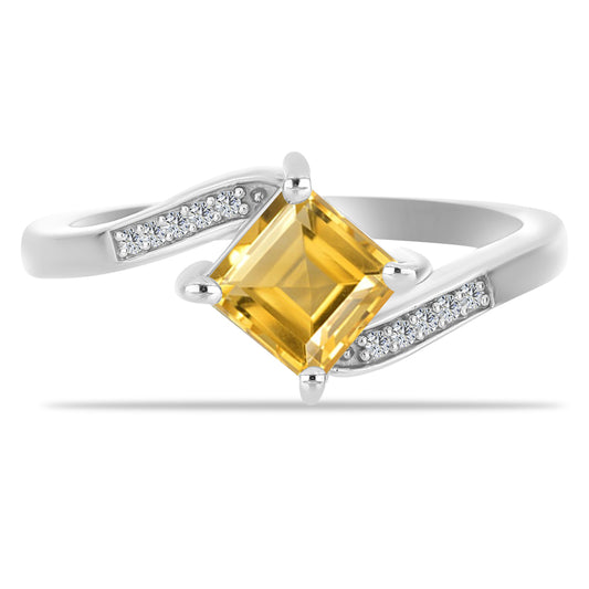 Anel de Prata com Citrino de Ural e Topázio Branco