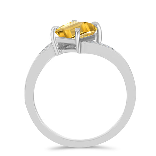 Anel de Prata com Citrino de Ural e Topázio Branco