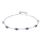 Pulseira de Prata com Tanzanite e Topázio Branco  Contraste: Cabeca de Veado (800)
