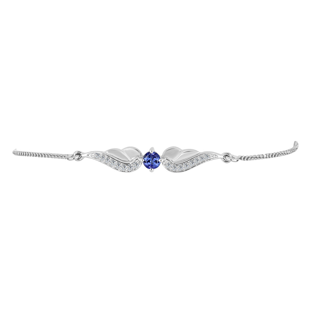 Pulseira de Prata com Tanzanite e Topázio Branco  Contraste: Cabeca de Veado (800)