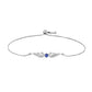 Pulseira de Prata com Tanzanite e Topázio Branco  Contraste: Cabeca de Veado (800)