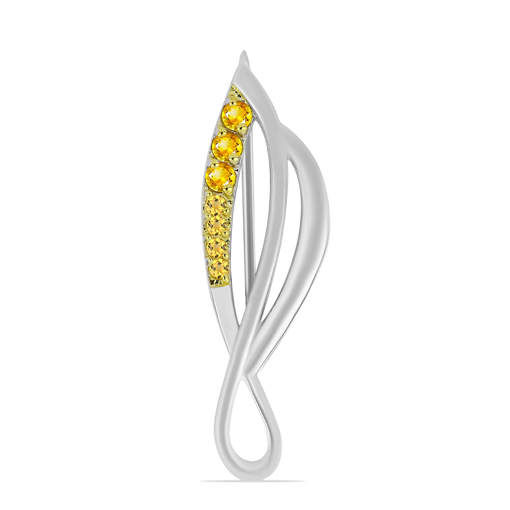 Alfinete de Prata com Citrino de Ural