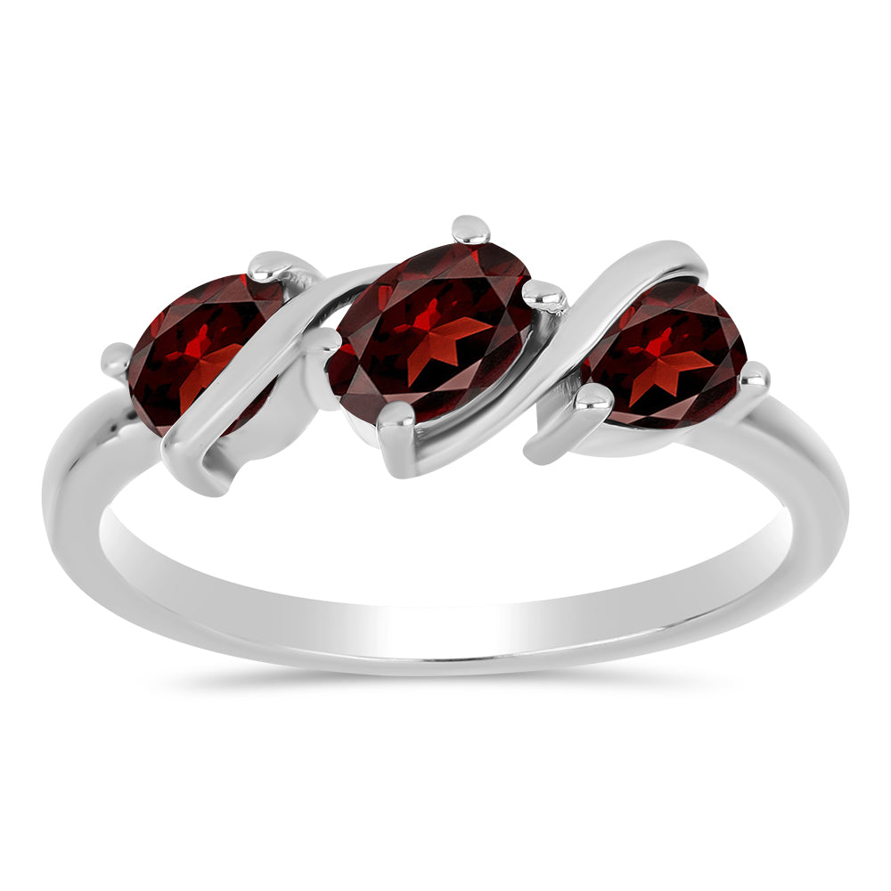Anel de Prata com Granada de Barton 3 