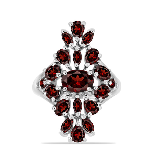 Anel de Prata com Granada de Barton  Contraste: Cabeca de Veado (800)