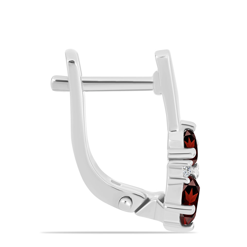 Brincos de Prata com Granada de Barton e Topázio Branco 2 