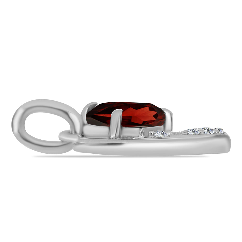 Pendente de Prata com Granada de Barton e Topázio Branco 2 