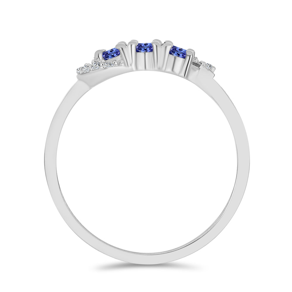 Anel de Prata com Tanzanite e Topázio Branco 2 