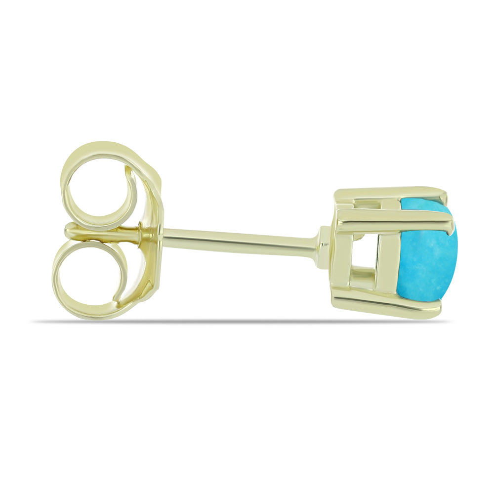 Brincos de Prata com Banho de Ouro com Turquesa Bela Adormecida 2 