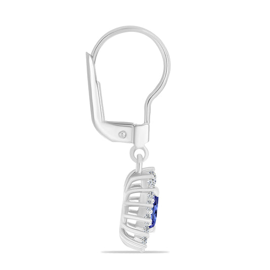 Brincos de Prata com Tanzanite e Topázio Branco