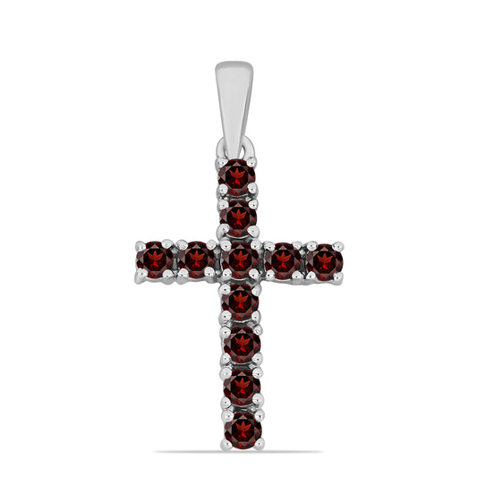 Cruz Pendente de Prata com Granada de Barton