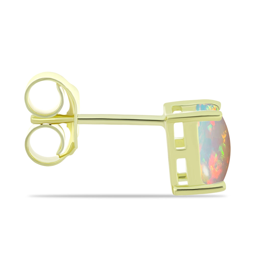 Brincos de Prata com Banho de Ouro com Opala da Etiópia de Lega Dembi 2 