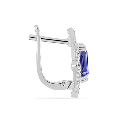 Brincos de Prata com Tanzanite e Topázio Branco