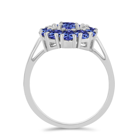 Anel de Prata com Tanzanite  Contraste: Cabeca de Veado (800)