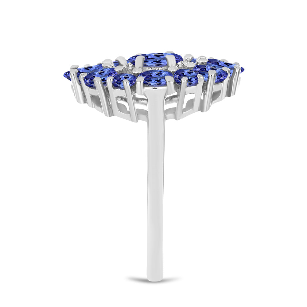 Anel de Prata com Tanzanite  Contraste: Cabeca de Veado (800) 4 
