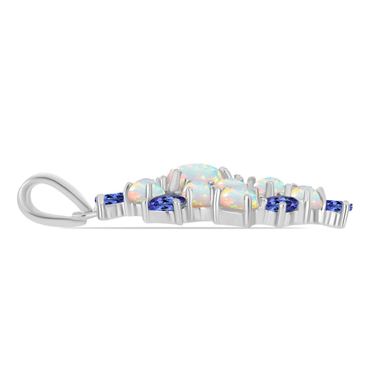 Pendente de Prata com Tanzanite e Opala da Etiópia de Lega Dembi