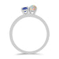 Conjunto de Prata com Tanzanite e Opala da Etiópia de Lega Dembi ( Anel )  Contraste: Cabeca de Veado (800)