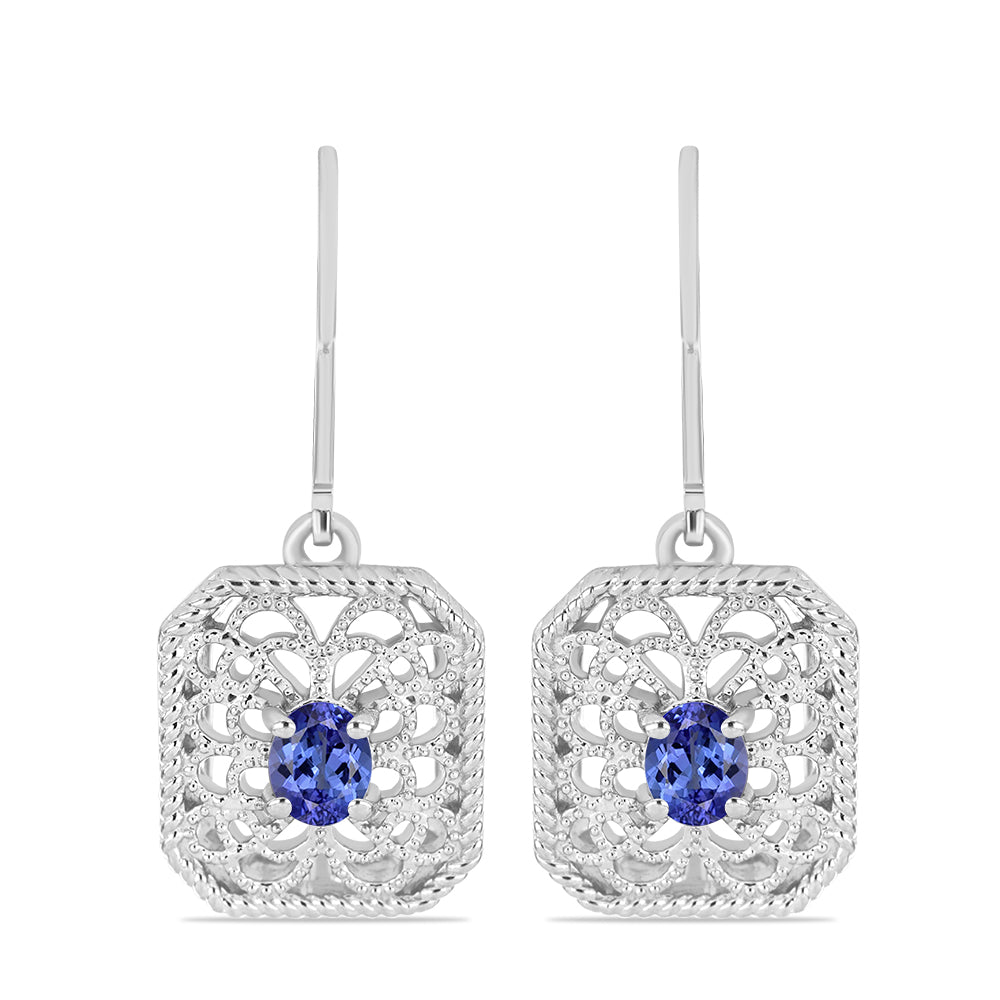 Brincos de Prata com Tanzanite