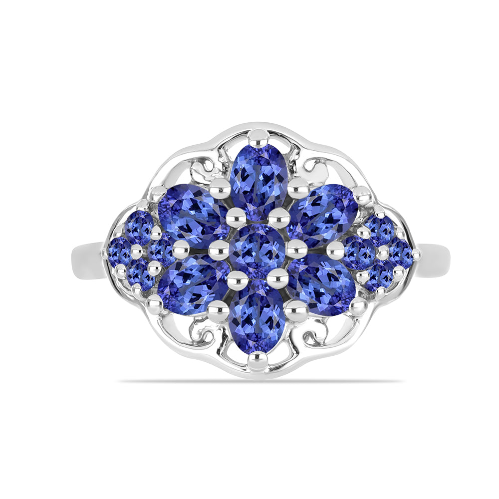 Anel de Prata com Tanzanite  Contraste: Cabeca de Veado (800) 1 