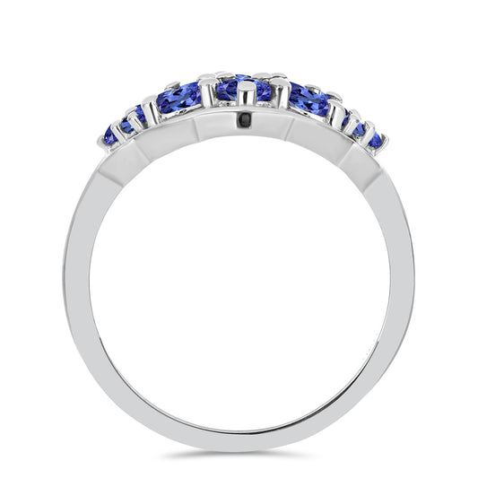 Anel de Prata com Tanzanite  Contraste: Cabeca de Veado (800)