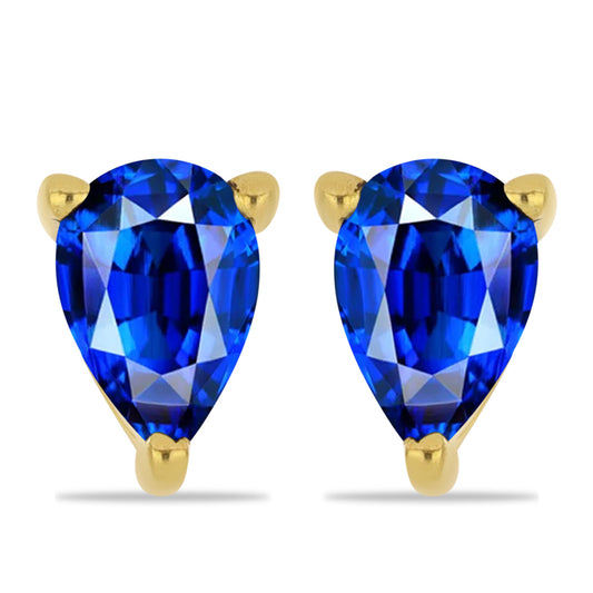 Brincos de Prata com Banho de Ouro com Safira Azul Australiana