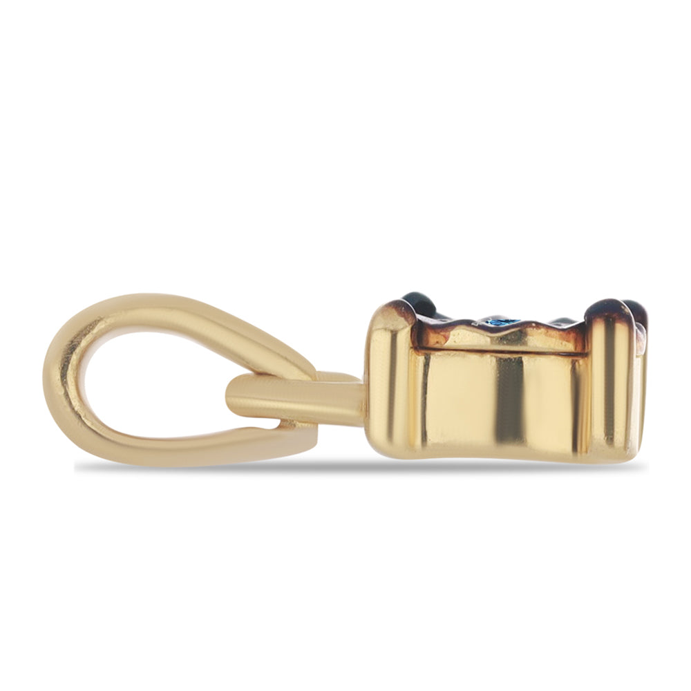 Pendente de Prata com Banho de Ouro com Diamante Azul 2 