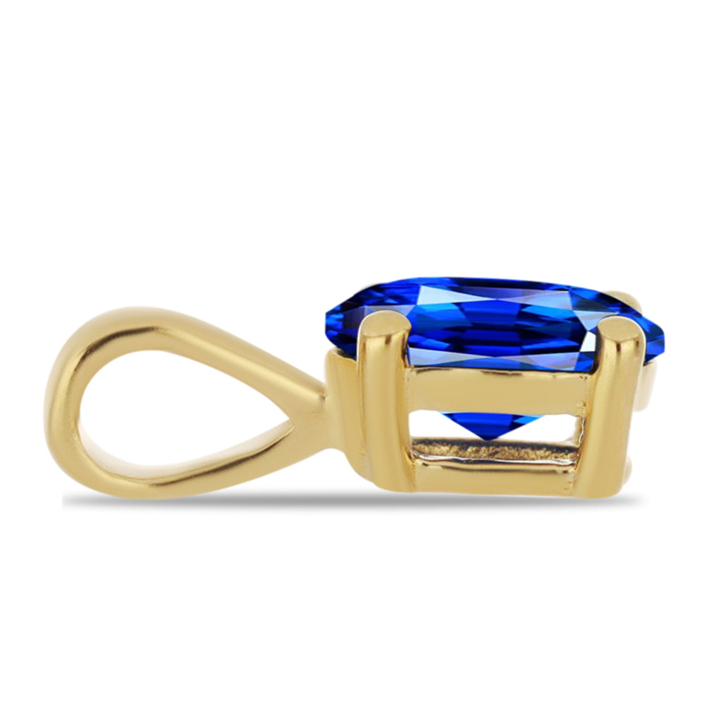 Conjunto de Prata com Banho de Ouro com Rubi Artificial e Esmeralda Artificial ( Pendente )