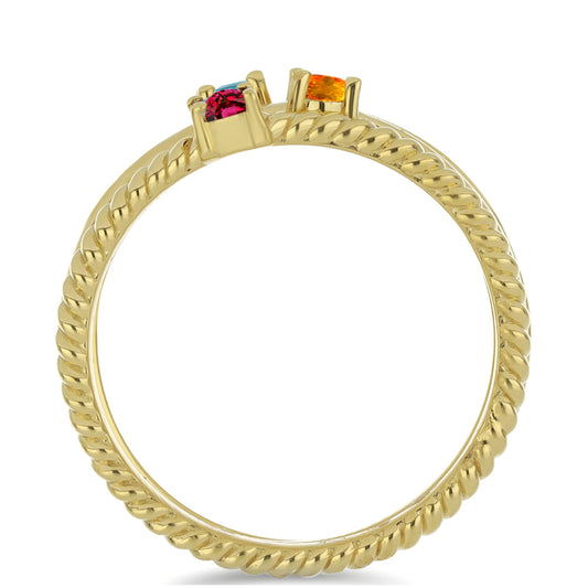 Conjunto de Prata com Banho de Ouro com Granada de Barton e Citrino de Ural ( Anel )  Contraste: Cabeca de Veado (800)