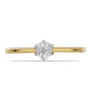 Anel de Prata com Banho de Ouro com Diamante Branco