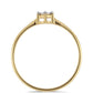 Anel de Prata com Banho de Ouro com Diamante Branco