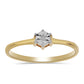 Anel de Prata com Banho de Ouro com Diamante Branco