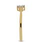 Anel de Prata com Banho de Ouro com Diamante Branco