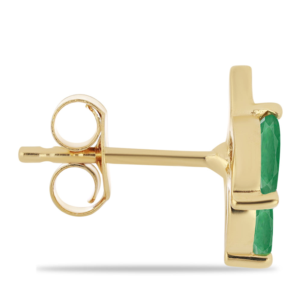 Brincos de Prata com Banho de Ouro com Esmeralda do Brasil 2 