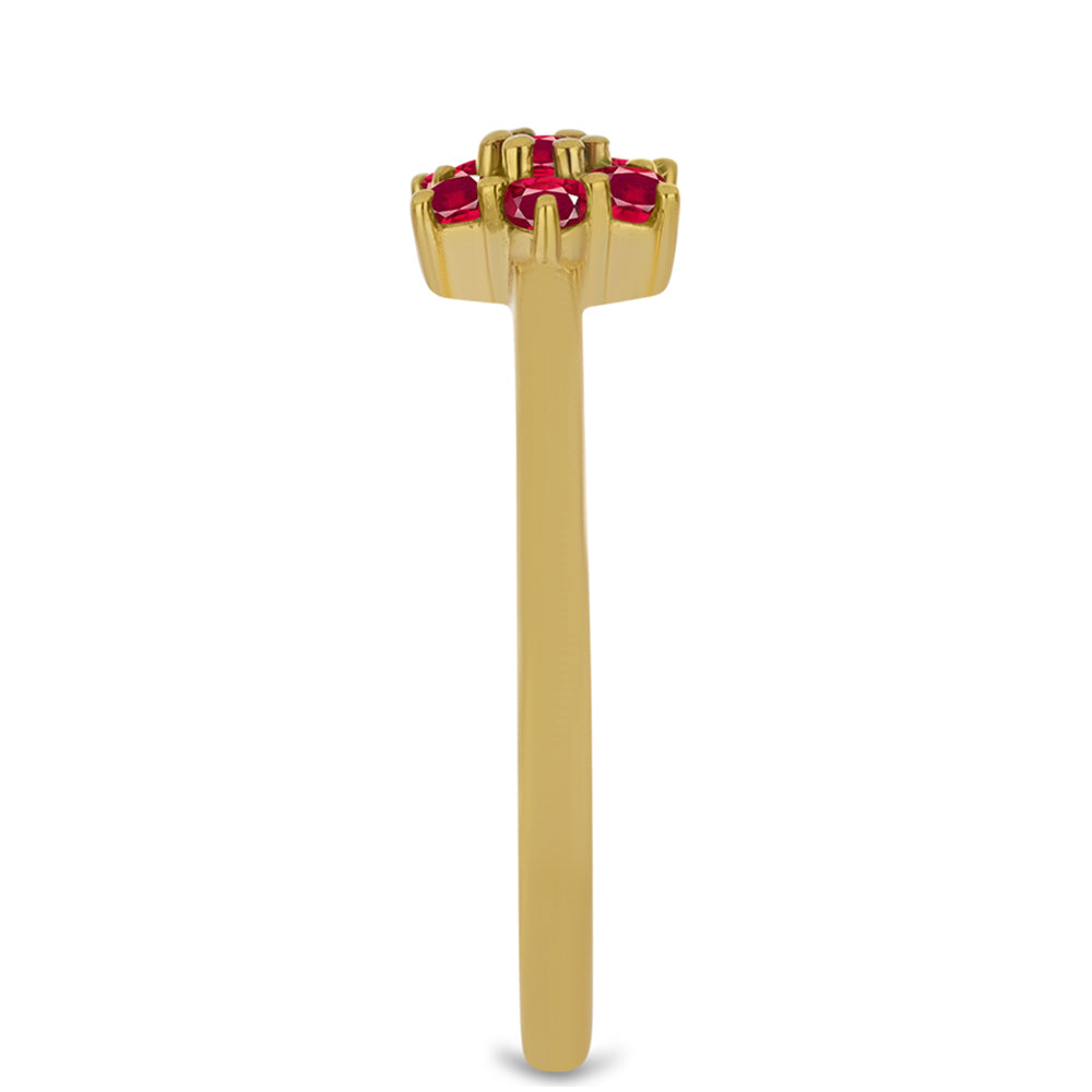 Anel de Prata com Banho de Ouro com Rubi de Madagáscar 4 