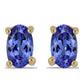 Brincos de Prata com Banho de Ouro com Tanzanite