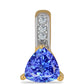 Pendente de Prata com Banho de Ouro com Tanzanite e Zircão Branco