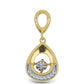Pendente de Prata com Banho de Ouro com Diamante Branco e Zircão Branco