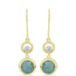 Brincos de Prata com Banho de Ouro com Labradorite e Topázio Branco