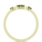 Anel de Prata com Banho de Ouro com Diamante Verde
