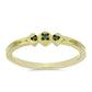 Anel de Prata com Banho de Ouro com Diamante Verde