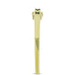 Anel de Prata com Banho de Ouro com Diamante Verde