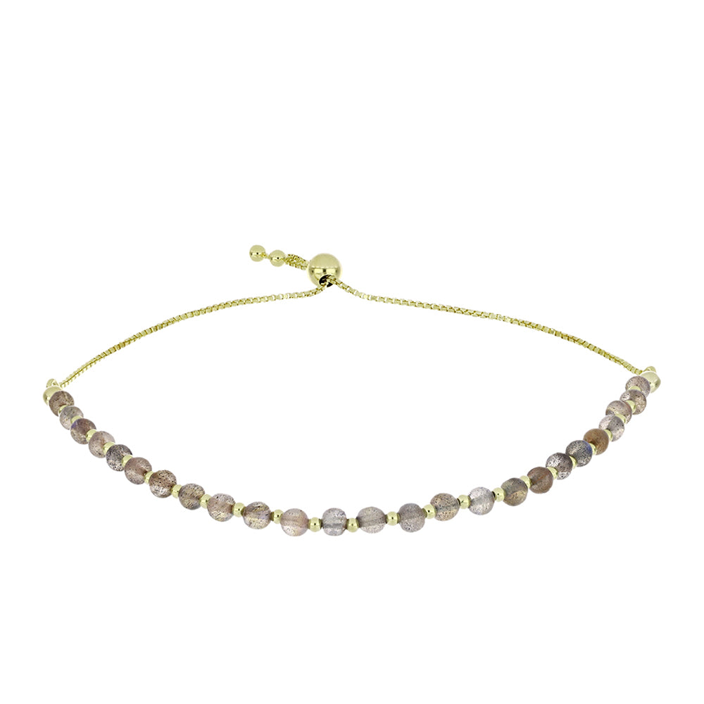 Pulseira de Prata com Banho de Ouro com Labradorite 1 