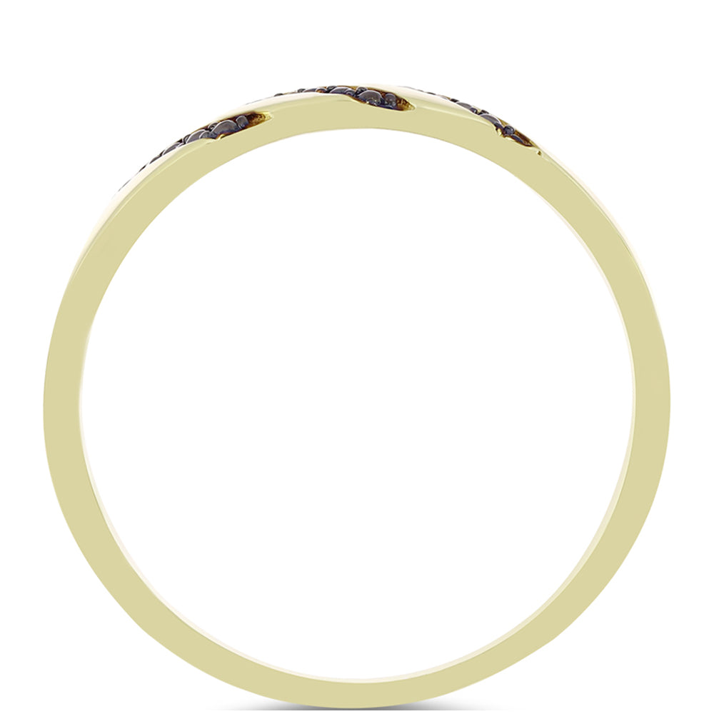 Anel de Prata com Banho de Ouro com Diamante Verde 2 