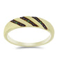 Anel de Prata com Banho de Ouro com Diamante Verde