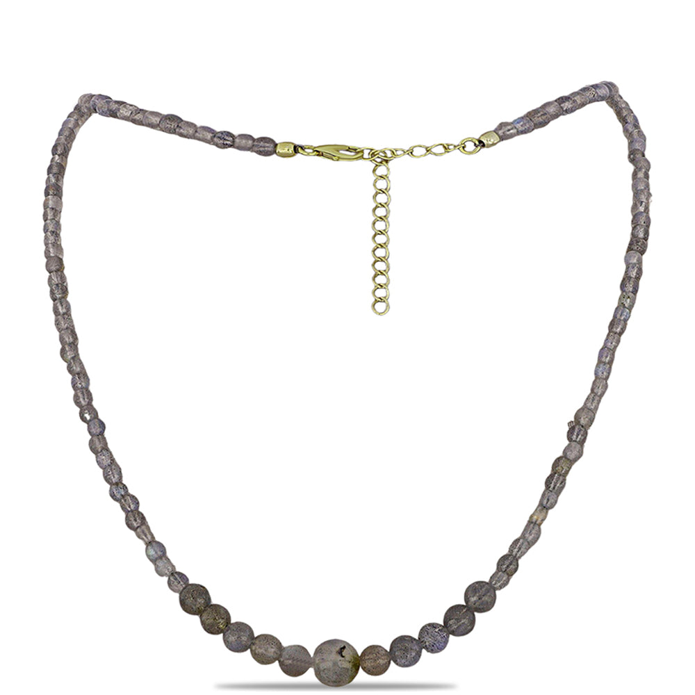Colar de Prata com Banho de Ouro com Labradorite 1 