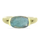 Anel de Prata com Banho de Ouro com Labradorite  Contraste: Cabeca de Veado (800)