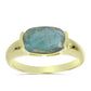 Anel de Prata com Banho de Ouro com Labradorite  Contraste: Cabeca de Veado (800)