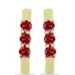 Brincos de Prata com Banho de Ouro com Moissanite Vermelho Majestoso