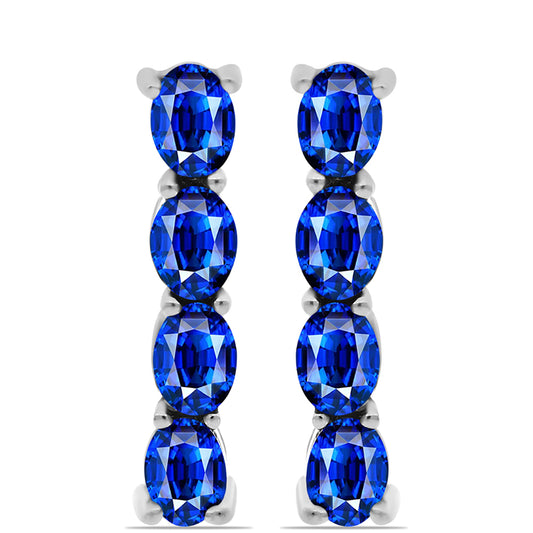 Brincos de Prata com Safira Azul Australiana