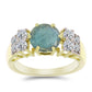 Anel de Prata com Banho de Ouro com Labradorite e Topázio Branco  Contraste: Cabeca de Veado (800)